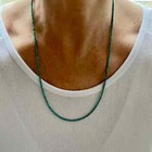 2mm Slim Fine Small Smooth Micro Sleek Minimal Turquoise Necklace Choker Jewelry
