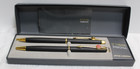 Vintage Parker Insignia Black Lacquer Ballpoint Pen And Mechanical Pencil Set