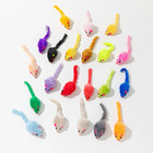 10 Pc Faux Fur Cat Mice Toys With Rattle Sound     Interactive Indoor Cat Play