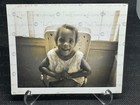 Vintage Photo African American Girl Smiling On Chair Porch Candid 1950 s