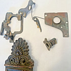 Antique Vintage 1905 Minerva Entrance   Front Door Doorknobs Back Plates Brass