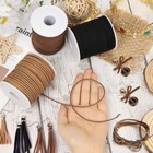 3 Rolls Flat Leather String Cord - Suede Ribbon For Jewelry Making  Crafts  Lace