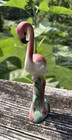 Vintage Mid-century Art Deco Style Pink Flamingo Ceramic Figurine Flamingo 7 5 