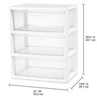  2 Pack  Sterilite Wide 3 Drawer Tower  Plastic Storage Organizer   White