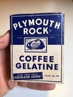 Antique Vintage 1930s 30s Plymouth Rock Coffee Gelatine Box Advertising Ma Full