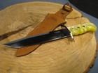 Large Vintage Balaguer  Inoxidable Knife With Sawback   Original Sheath 12  Long