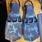 Scubapro Jet Fin Dark Blue Camo Xlarge - Rubber Scuba Diving Fins Spring Straps