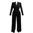 Vintage Donna Karan Black Tux Jumpsuit Power 80s Us 8