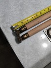 2 Vtg Mcm Wooden Table   Stool Legs Tapered Leg W Brass Foot 