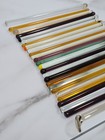 Lot Of 26 Vtg Swizzle Sticks Multicolor   Clear Blown Glass Cocktail Stirrers