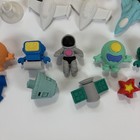 1980s Space Eraser Lot Mini Astronaut Alien Robot Satellite Rocket Toy