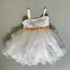 Bellissima Baby Girl White Tulle Dress Size 12m Flower Belt Birthday Pageant