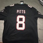 Atlanta Falcons Kyle Pitts Nike Black Vapor F u s e  Throwback Jersey Size Xl