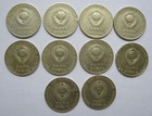 1 Ruble 1967  50 Years Of Soviet Power  Set Of 10 Pcs Ussr Russian Coins  1092 E