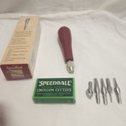 Vintage Speedball Linoleum Cutter And Blades In Original Box Made In Usa  4143