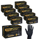Heavy Duty Black Industrial Nitrile Gloves With Raised Diamond Texture  9-mil