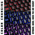 4-1 Gaming Keyboard   Mouse   Headset   Mousepad Rgb Led Colors Light Pc Xbox   