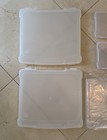 Plastic Scrapbook Paper Storage Case Lot Photo Craft Organizer Boxes 5 Pc