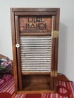 Vintage Table Top hanging Thread Spool Wooden Cabinet Dubl Handi Washboard Door