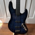 Fretless Jazz Bass 4-string Right-handed Solid Body Electric Bass Guitar Blue