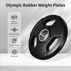 Global Weight Plates Rubber Bumper 10-55lb 2 Inch For Barbell Home Gym Training