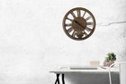 Vintage Metal Skeleton Wall Clock With Moving Gears And Roman Numerals