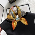 100  Mulberry Silk 20  Square Scarf Women Neckerchief Wrap Yellow Circus Animal