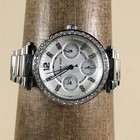 Michael Kors Parker Women Mk-5615 Dress Pave Silver Tone Quartz Watch 6 1 2 