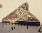 Vtg Aztec Style Sterling Silver Shirt Collar Tips Engraved 925
