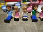 Vintage Little Tikes Blue Roof Dollhouse With Family And Accessories