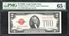 1928-d  2 Legal Tender Mule Pmg 65 Epq Two Dollar Bill Fr 1505m 31189