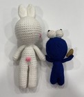 Handmade Crochet Bunny   Doll Amigurumi Plush Set Knit Stuffed Toy