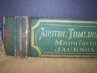 Original Antique Wood Painted Sign Austin Tomlinson Webster Jackson Michigan Mi