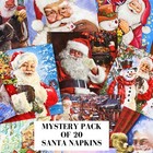 Mystery Pack Decoupage Napkins  Lot Of 20 Assorted Napkins Santa Collection