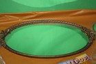 Vintage 3 Piece Oval Glass Vanity Tray Rose Gold Tone Filigree And Hand Mirrors