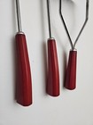 Red Bakelite Handle Kitchenware  Vintage  3 Pcs