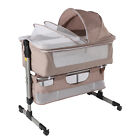 Bassinet Bedside Sleeper Height Adjustable With Music Baby Cradle Rocking Bed Us