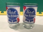 Vintage Set Of 4 Pabst Blue Ribbon 12 Ounce 5-1 4  Tall Big Print Hard To Find