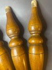 4 Vintage Brown Spindle Turned Furniture Coffee Table Legs Wood 10 5   