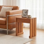 Outdoor Garden Bench Single Person Patio Backless Bench With Solid Wooden Frame
