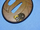 Japanese Samurai Sword Guard Tsuba  Tanto Size  Copper W  Shakudo Rim