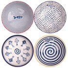 8 d Fish Blue And White Design Pasta Or Dinner Bowl Set Of 4