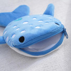 1 Pc Cute Cartoon Shark Plush Coin Purse Zipper Pouch Cable Storage Bag