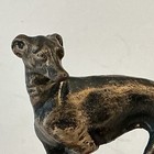 Vtg Greyhound Whippet Bronze Statue Figurine On Wooden Base