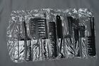 10 Comb Set - Hair Brush Pieces Black Professional Salon Hair Styling