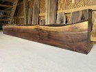Solid Figured Walnut Fireplace Mantel live Edge Walnut Shelf live Edge Mantle
