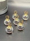 Vintage Swarovski 6 Gold Crystal Place Card Holders Retired  7403 With Box Read