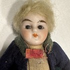 Antique Vintage Bisque Miniature Dollhouse Boy Doll In Cute Little Suit  3 5 