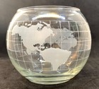 Nestle Co   world Map  1970 s Glass  Bowl candle Holder  3 1 2  Collector Item