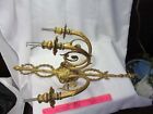 Vintage Gold Gilt Wall Sconces Louis Xvi Style 3 Arm Candelabra Ribbon Motif